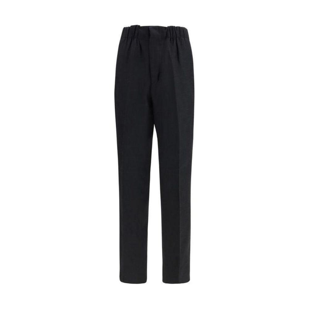 Laneus Viscose Casual Pants with Relaxed Fit Men Black Bottoms